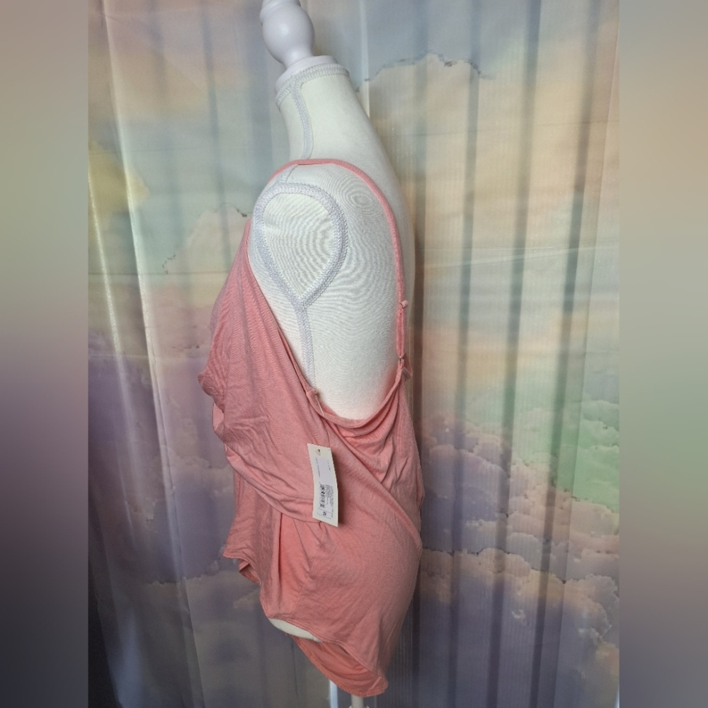 A New Day Light Pink Twist Front Strechy Bodysuit Ajustable Staps - Picture 4 of 7